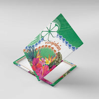 Marshall Islands Kwajalein Atoll Canvas Wall Art Curves Polynesian Mix Tropical Flowers