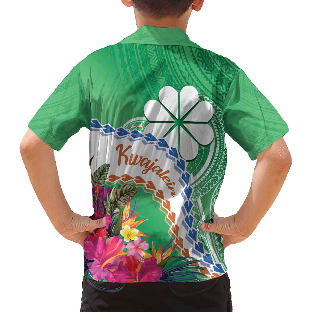 Marshall Islands Kwajalein Atoll Family Matching Long Sleeve Bodycon Dress and Hawaiian Shirt Curves Polynesian Mix Tropical Flowers