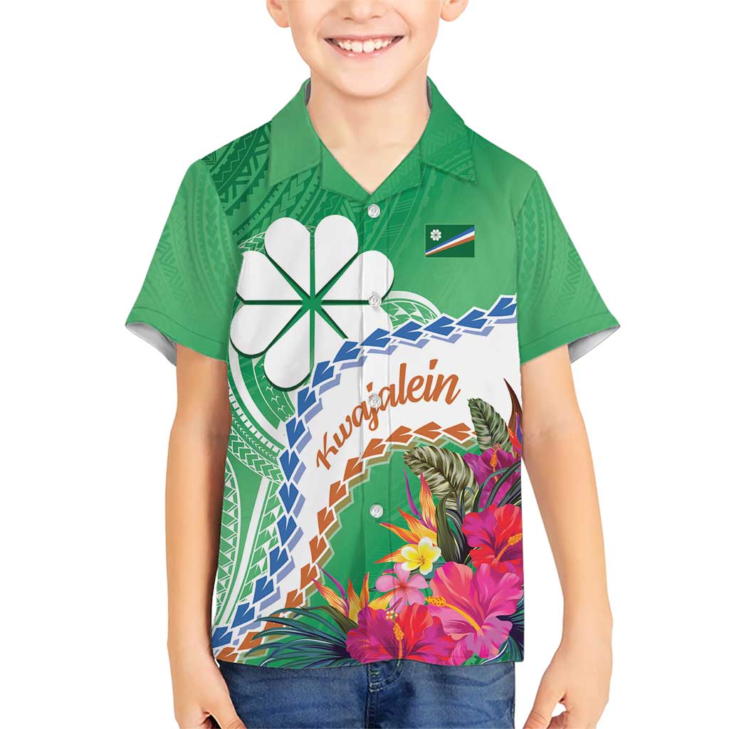 Marshall Islands Kwajalein Atoll Family Matching Short Sleeve Bodycon Dress and Hawaiian Shirt Curves Polynesian Mix Tropical Flowers