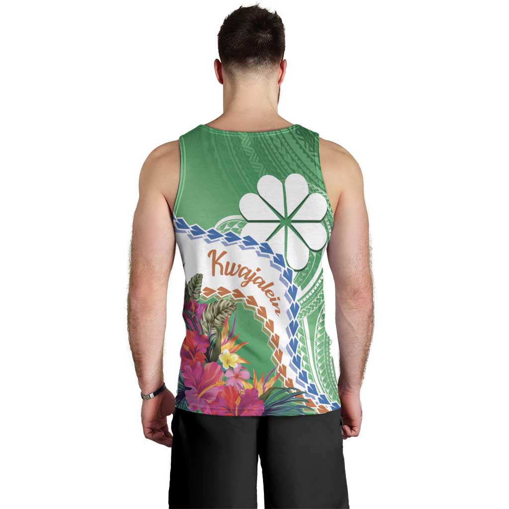 Marshall Islands Kwajalein Atoll Men Tank Top Curves Polynesian Mix Tropical Flowers