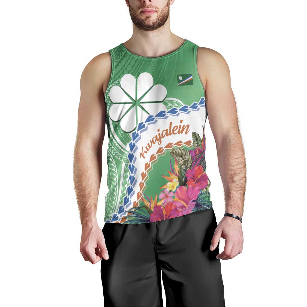 Marshall Islands Kwajalein Atoll Men Tank Top Curves Polynesian Mix Tropical Flowers