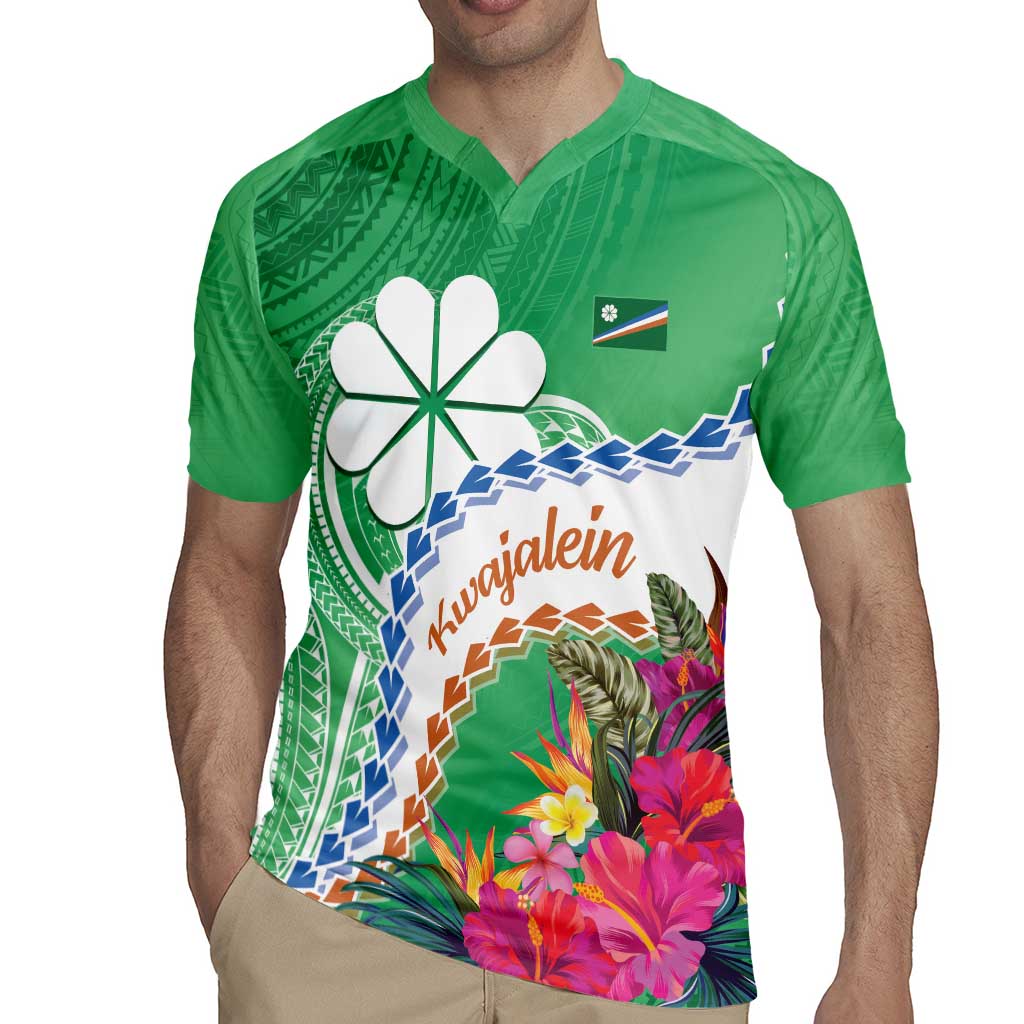 Marshall Islands Kwajalein Atoll Rugby Jersey Curves Polynesian Mix Tropical Flowers