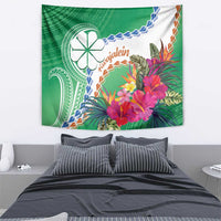 Marshall Islands Kwajalein Atoll Tapestry Curves Polynesian Mix Tropical Flowers