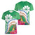 Marshall Islands Kwajalein Atoll Women V-Neck T-Shirt Curves Polynesian Mix Tropical Flowers