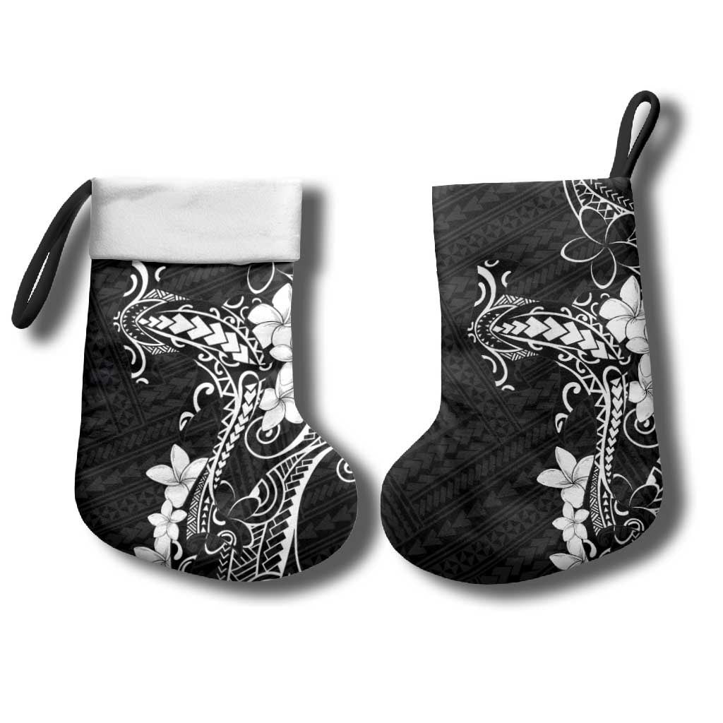 Black Hawaii Christmas Stocking Hammerhead Shark Tattoo Curve Polynesian - Polynesian Pride