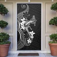 Black Hawaii Door Cover Hammerhead Shark Tattoo Curve Polynesian - Polynesian Pride