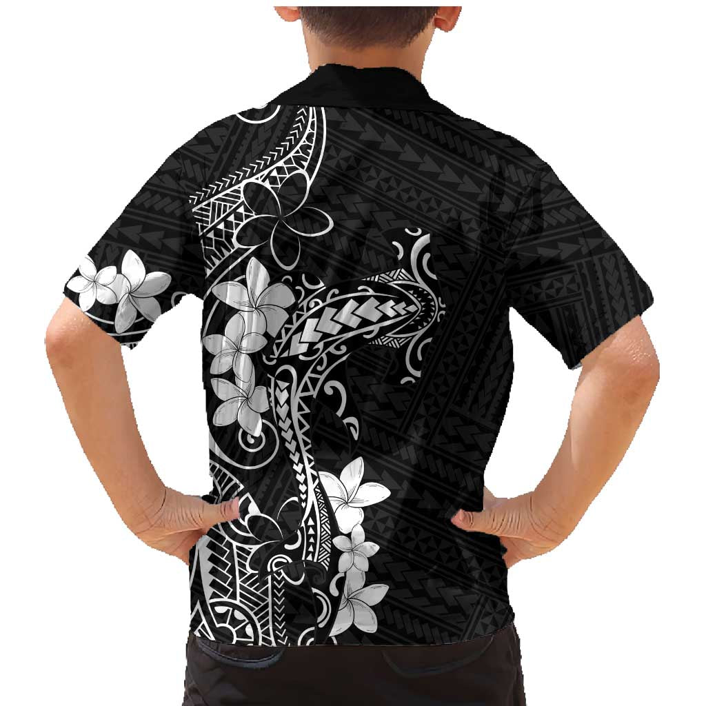 Black Hawaii Family Matching Mermaid Dress and Hawaiian Shirt Hammerhead Shark Tattoo Curve Polynesian LT14 - Polynesian Pride