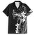 Black Hawaii Family Matching Puletasi and Hawaiian Shirt Hammerhead Shark Tattoo Curve Polynesian - Polynesian Pride