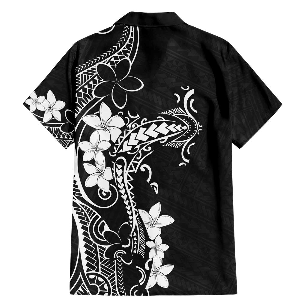 Black Hawaii Family Matching Short Sleeve Bodycon Dress and Hawaiian Shirt Hammerhead Shark Tattoo Curve Polynesian LT14 - Polynesian Pride