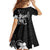 Black Hawaii Kid Short Sleeve Dress Hammerhead Shark Tattoo Curve Polynesian - Polynesian Pride