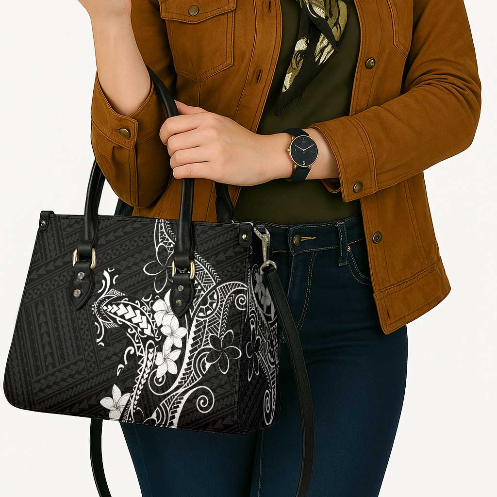 Black Hawaii Leather Bag Hammerhead Shark Tattoo Curve Polynesian - Polynesian Pride