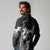 Black Hawaii Long Sleeve Polo Shirt Hammerhead Shark Tattoo Curve Polynesian - Polynesian Pride