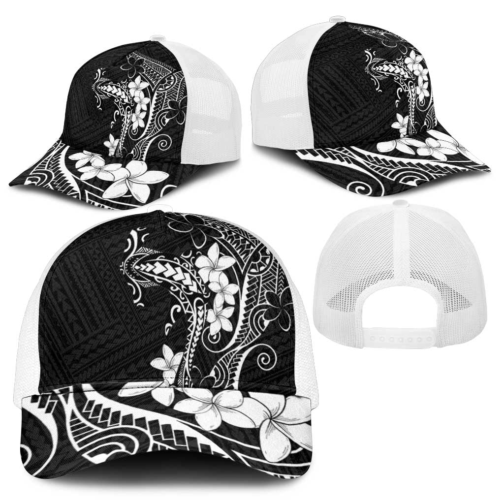 Black Hawaii Mesh Trucker Cap Hammerhead Shark Tattoo Curve Polynesian - Polynesian Pride