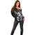 Black Hawaii Off Shoulder Sweater Hammerhead Shark Tattoo Curve Polynesian - Polynesian Pride