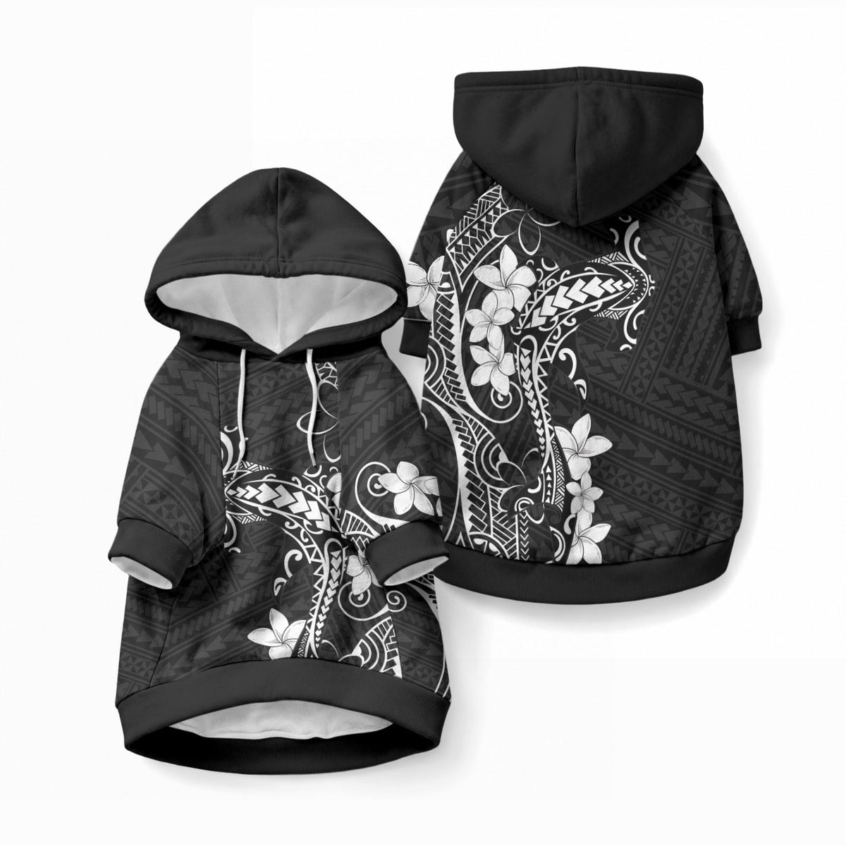Black Hawaii Pet Hoodie Hammerhead Shark Tattoo Curve Polynesian LT14 Pullover Black - Polynesian Pride