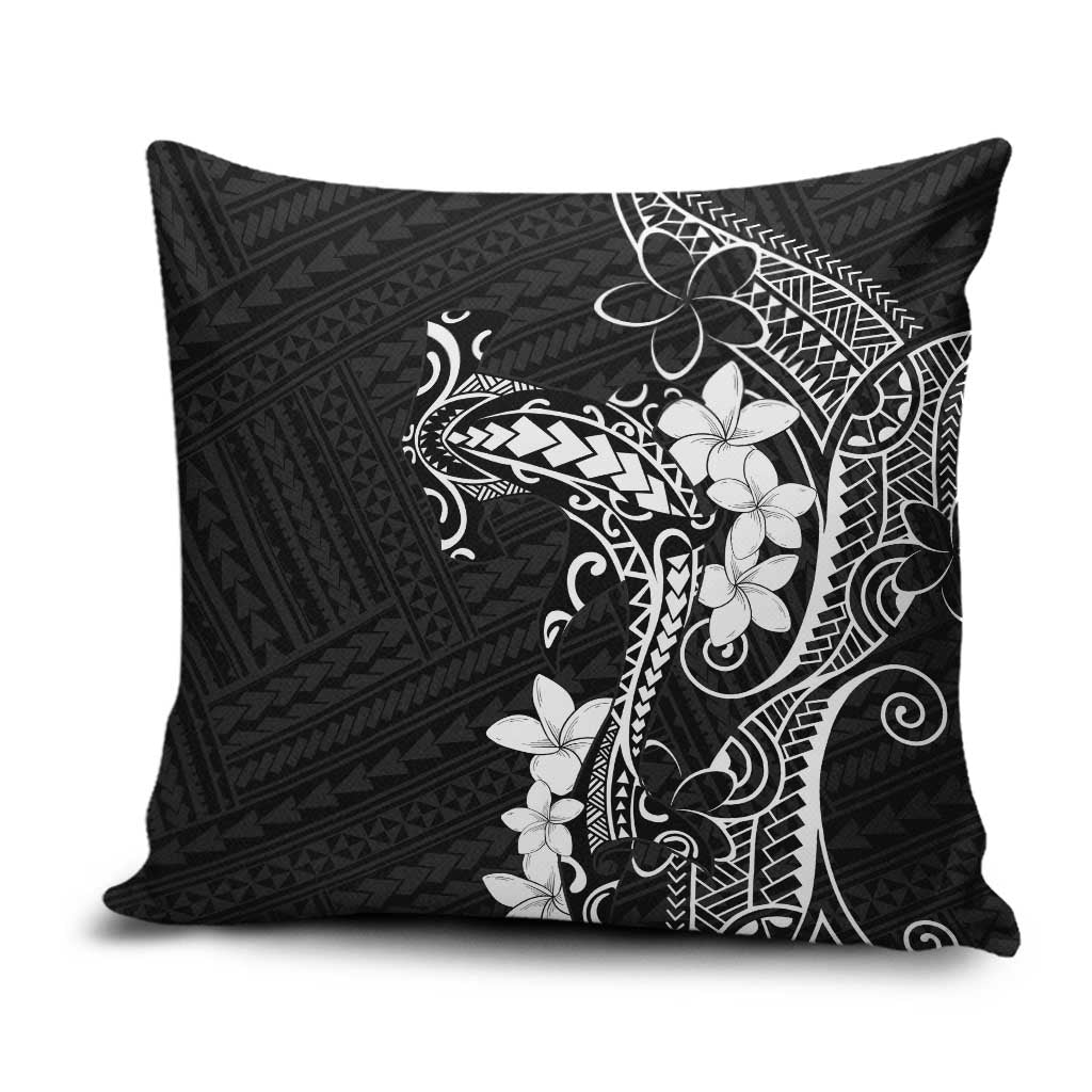 Black Hawaii Pillow Cover Hammerhead Shark Tattoo Curve Polynesian - Polynesian Pride