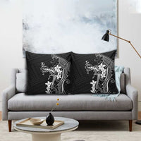 Black Hawaii Pillow Cover Hammerhead Shark Tattoo Curve Polynesian - Polynesian Pride
