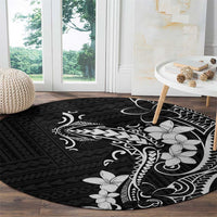 Black Hawaii Round Carpet Hammerhead Shark Tattoo Curve Polynesian - Polynesian Pride