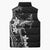 Black Hawaii Sleeveless Puffer Jacket Hammerhead Shark Tattoo Curve Polynesian - Polynesian Pride