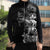 Black Hawaii Sleeveless Puffer Jacket Hammerhead Shark Tattoo Curve Polynesian - Polynesian Pride