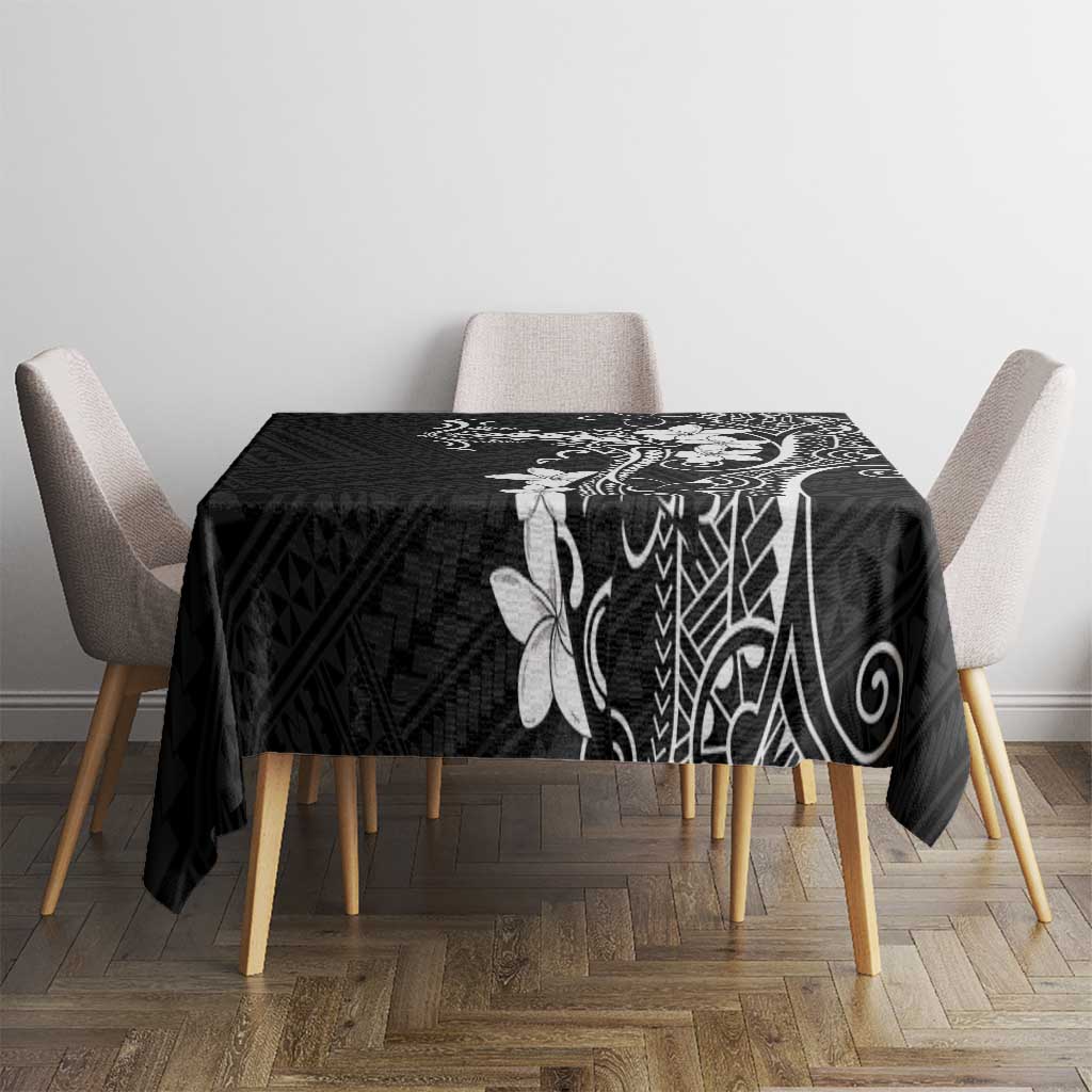 Black Hawaii Tablecloth Hammerhead Shark Tattoo Curve Polynesian - Polynesian Pride