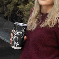 Black Hawaii Tumbler Cup Hammerhead Shark Tattoo Curve Polynesian - Polynesian Pride