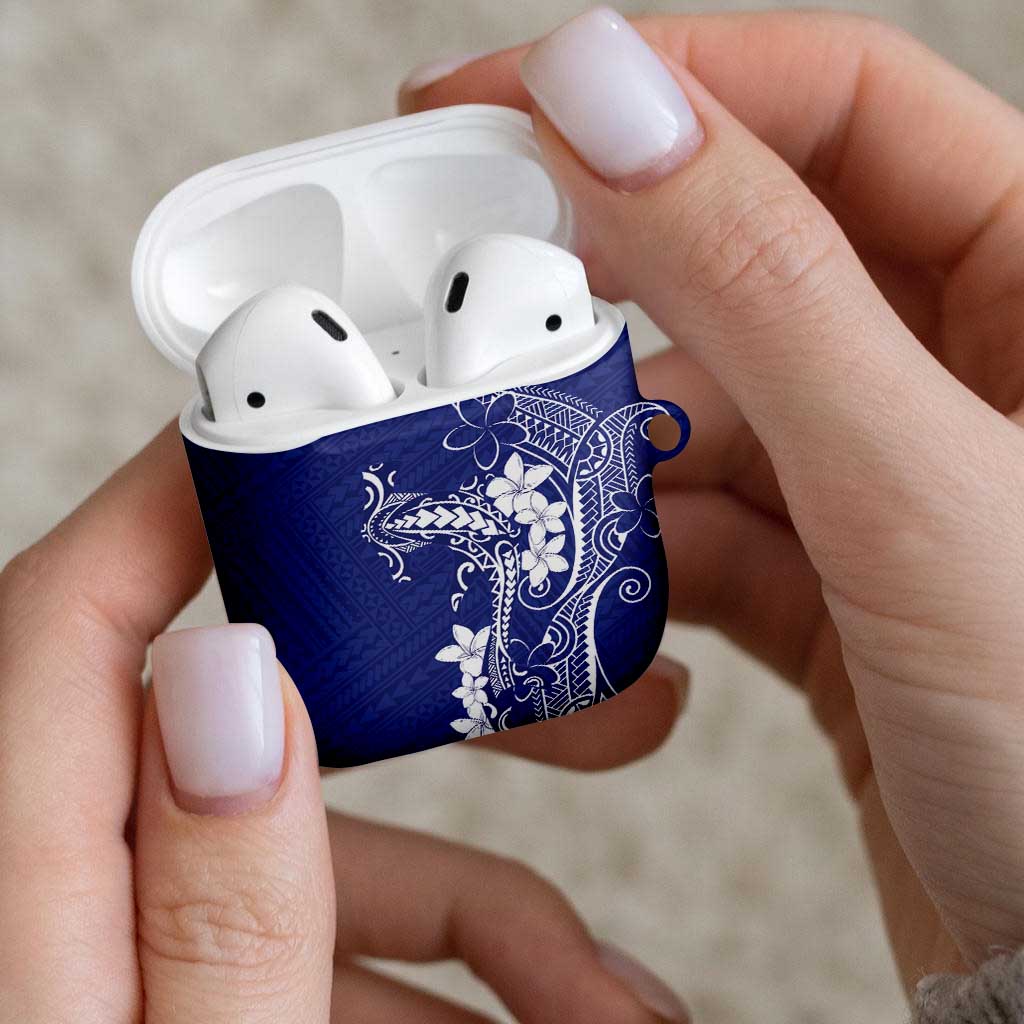 Blue Hawaii AirPods Case Hammerhead Shark Tattoo Curve Polynesian - Polynesian Pride