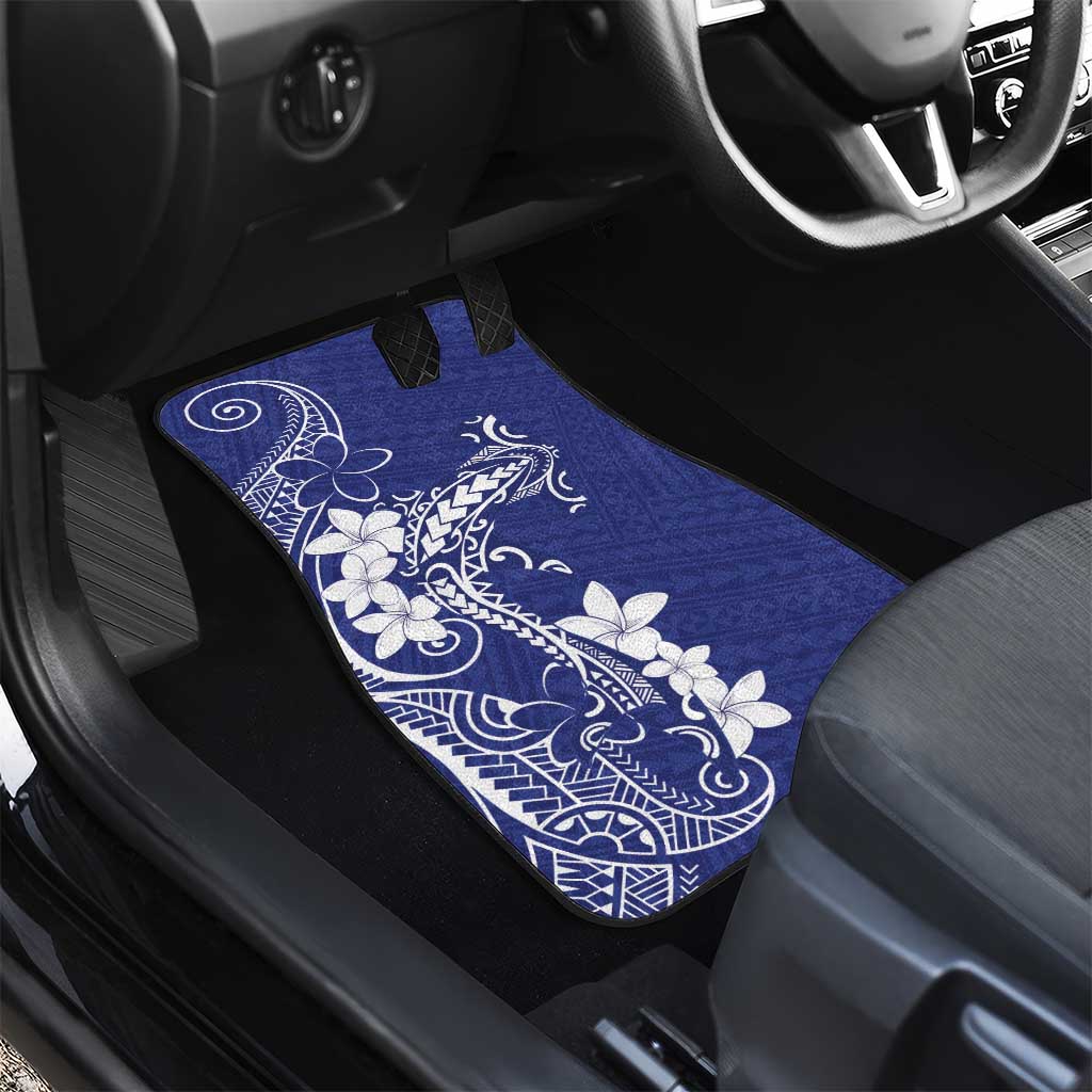 Blue Hawaii Car Mats Hammerhead Shark Tattoo Curve Polynesian - Polynesian Pride