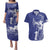 Blue Hawaii Couples Matching Puletasi and Hawaiian Shirt Hammerhead Shark Tattoo Curve Polynesian - Polynesian Pride