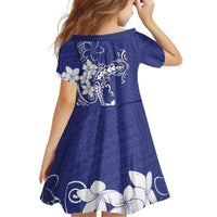 Blue Hawaii Family Matching Long Sleeve Bodycon Dress and Hawaiian Shirt Hammerhead Shark Tattoo Curve Polynesian LT14 - Polynesian Pride