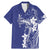 Blue Hawaii Family Matching Mermaid Dress and Hawaiian Shirt Hammerhead Shark Tattoo Curve Polynesian - Polynesian Pride