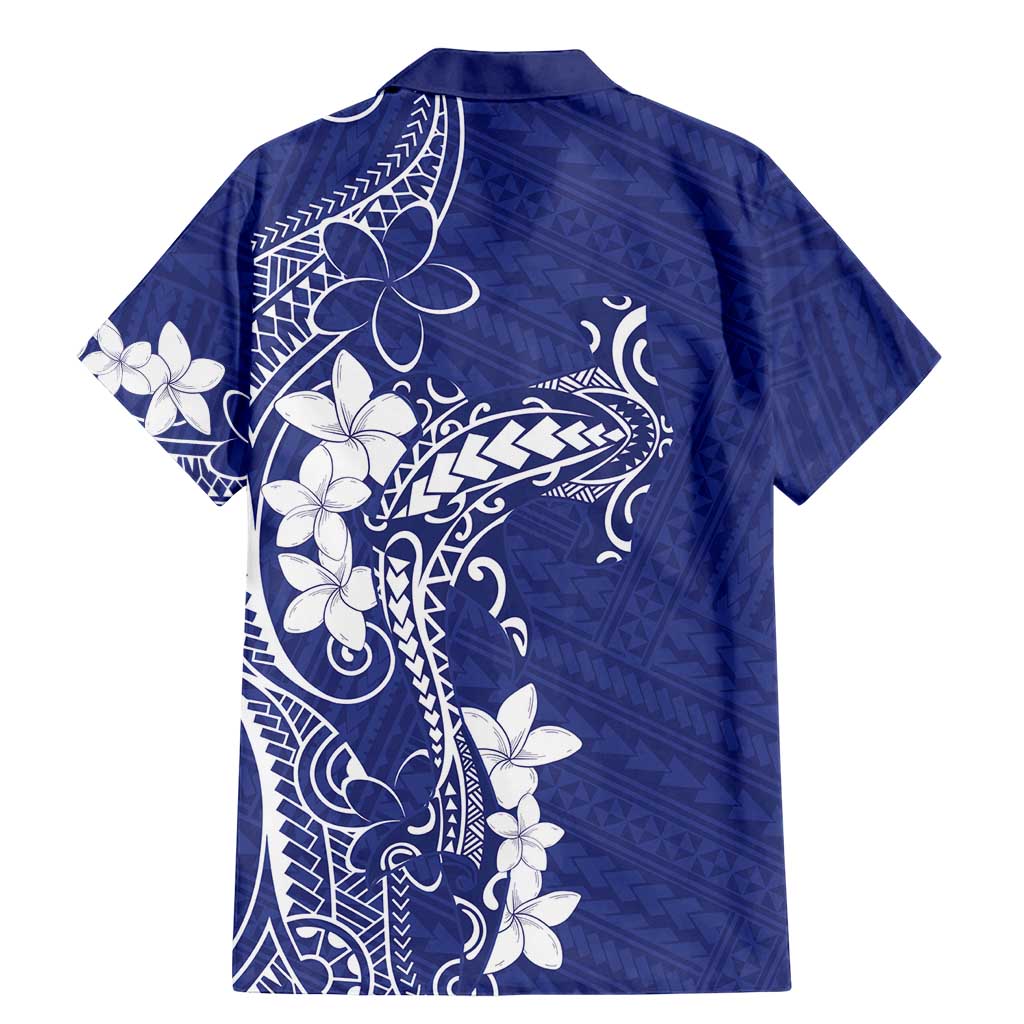 Blue Hawaii Family Matching Mermaid Dress and Hawaiian Shirt Hammerhead Shark Tattoo Curve Polynesian LT14 - Polynesian Pride