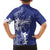 Blue Hawaii Family Matching Puletasi and Hawaiian Shirt Hammerhead Shark Tattoo Curve Polynesian - Polynesian Pride