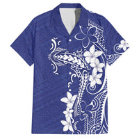 Blue Hawaii Family Matching Short Sleeve Bodycon Dress and Hawaiian Shirt Hammerhead Shark Tattoo Curve Polynesian LT14 Dad's Shirt - Short Sleeve Blue - Polynesian Pride