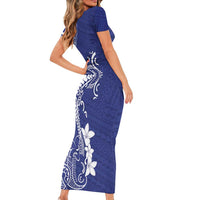 Blue Hawaii Family Matching Short Sleeve Bodycon Dress and Hawaiian Shirt Hammerhead Shark Tattoo Curve Polynesian LT14 - Polynesian Pride