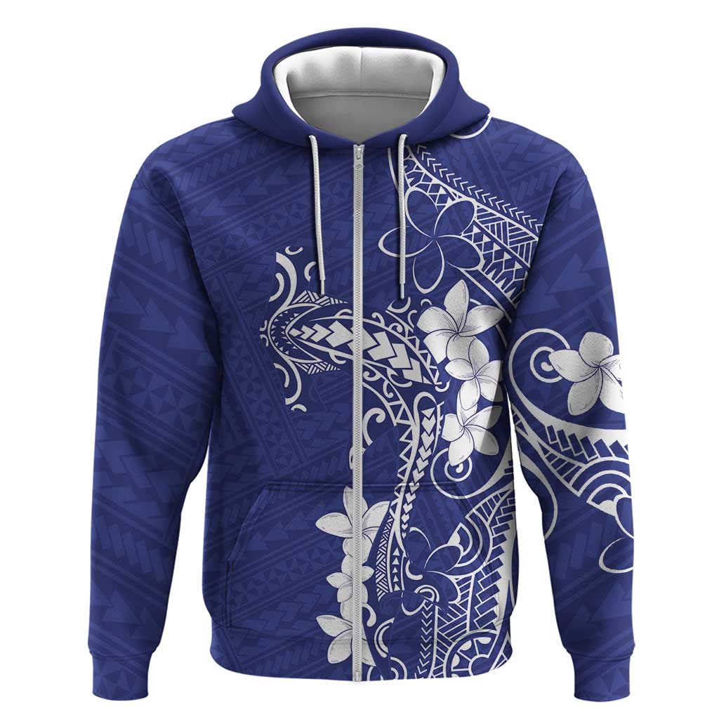 Blue Hawaii Hoodie Hammerhead Shark Tattoo Curve Polynesian - Polynesian Pride
