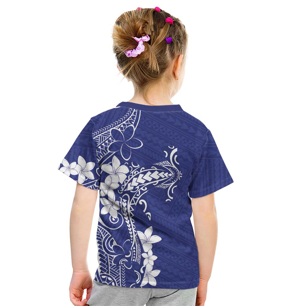 Blue Hawaii Kid T Shirt Hammerhead Shark Tattoo Curve Polynesian - Polynesian Pride