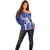 Blue Hawaii Off Shoulder Sweater Hammerhead Shark Tattoo Curve Polynesian - Polynesian Pride