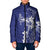 Blue Hawaii Padded Jacket Hammerhead Shark Tattoo Curve Polynesian - Polynesian Pride