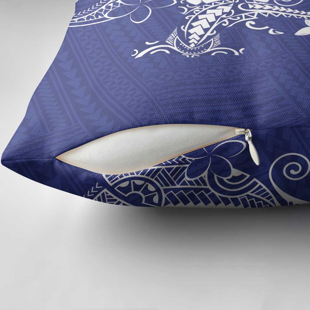Blue Hawaii Pillow Cover Hammerhead Shark Tattoo Curve Polynesian - Polynesian Pride