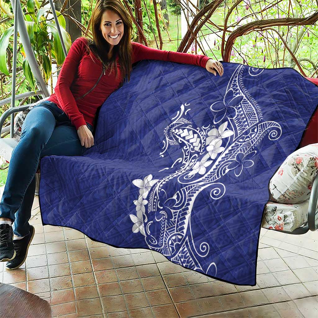 Blue Hawaii Quilt Hammerhead Shark Tattoo Curve Polynesian - Polynesian Pride