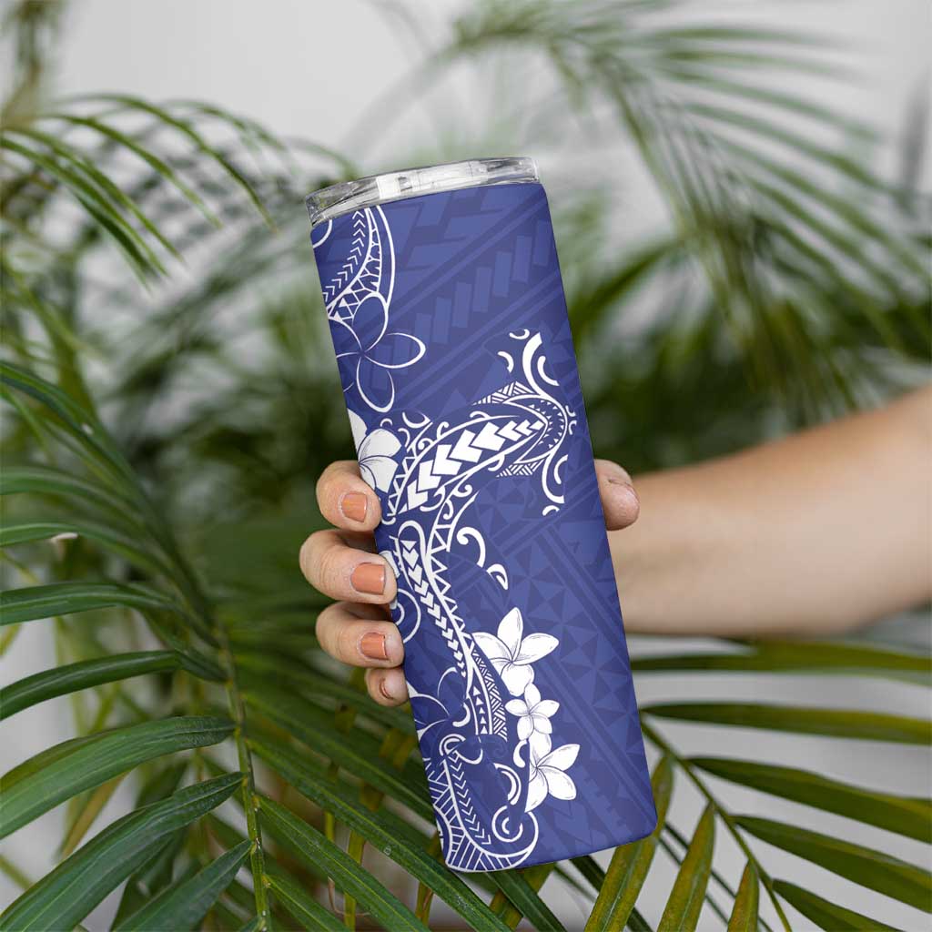 Blue Hawaii Skinny Tumbler Hammerhead Shark Tattoo Curve Polynesian - Polynesian Pride