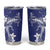 Blue Hawaii Tumbler Cup Hammerhead Shark Tattoo Curve Polynesian - Polynesian Pride