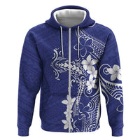 Blue Hawaii Zip Hoodie Hammerhead Shark Tattoo Curve Polynesian - Polynesian Pride