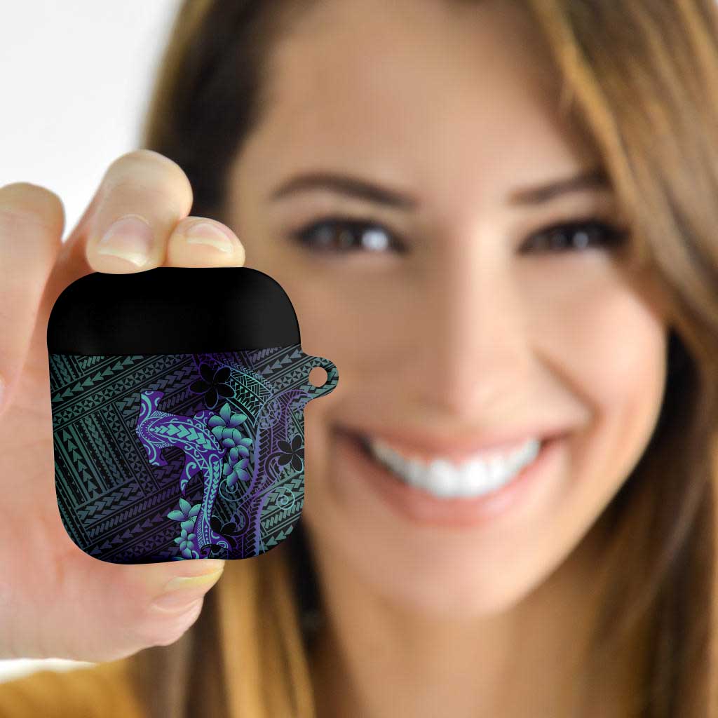 Purple Paradise Hawaii AirPods Case Hammerhead Shark Tattoo Curve Polynesian - Polynesian Pride
