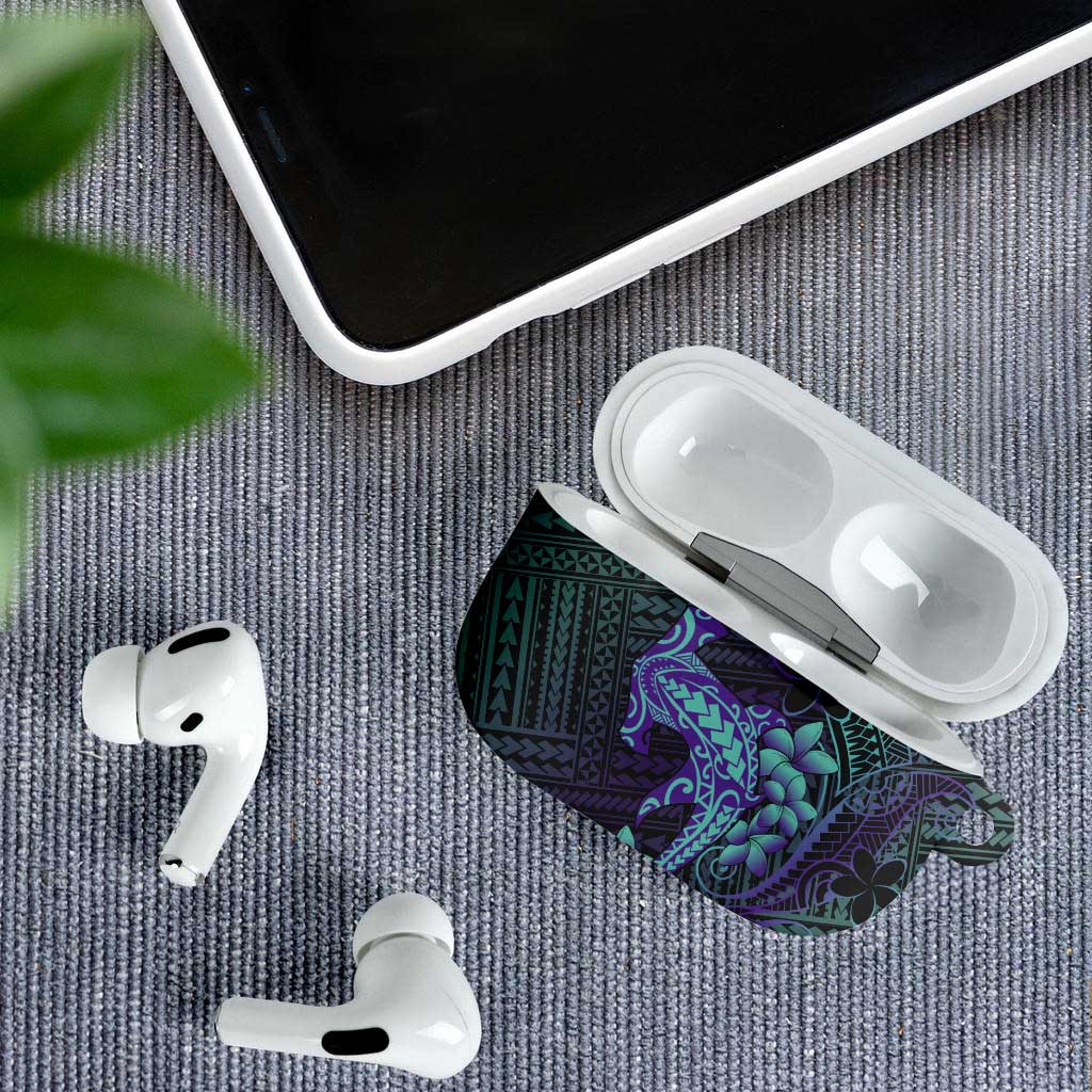 Purple Paradise Hawaii AirPods Case Hammerhead Shark Tattoo Curve Polynesian - Polynesian Pride