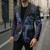 Purple Paradise Hawaii Blazer Hammerhead Shark Tattoo Curve Polynesian - Polynesian Pride