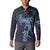 Purple Paradise Hawaii Button Sweatshirt Hammerhead Shark Tattoo Curve Polynesian - Polynesian Pride