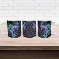 Purple Paradise Hawaii Ceramic Mug Hammerhead Shark Tattoo Curve Polynesian - Polynesian Pride
