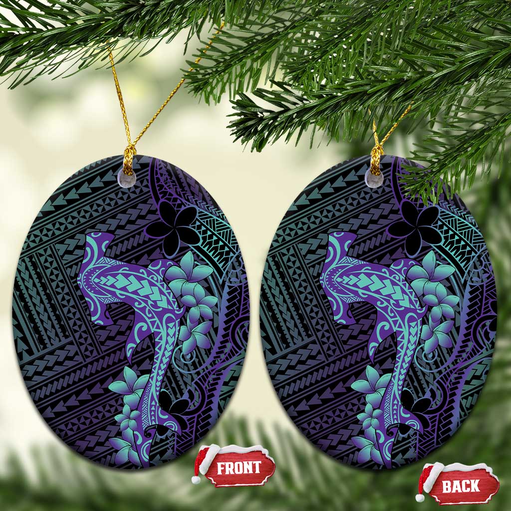 Purple Paradise Hawaii Ceramic Ornament Hammerhead Shark Tattoo Curve Polynesian - Polynesian Pride